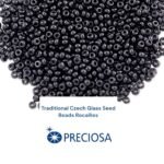 Original Pack (500g), Preciosa Czech Glass Seed Beads 11/0 Size – Traditional Rocailles Beads, Premium Quality, Jet Black