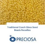 Original Pack (500g), Preciosa Czech Glass Seed Beads 11/0 Size – Traditional Rocailles Beads, Premium Quality , yellow Luster color