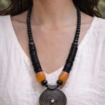 Handcrafted Natural  Bead Tribal Necklace – Boho Ethnic Statement Jewelry