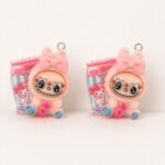 4pcs pcs Acrylic Cute Cartoon Charms Pendant for Jewelry Making DIY Earrings Necklace Bracelet, Key Ring, Size Approx 25x28mm