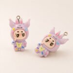 4pcs pcs Acrylic Cute Cartoon Charms Pendant for Jewelry Making DIY Earrings Necklace Bracelet, Key Ring Size Approx 17x27mm