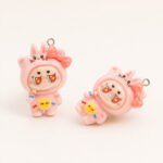4pcs pcs Acrylic Cute Cartoon Charms Pendant for Jewelry Making DIY Earrings Necklace Bracelet, Key Ring Size approx 17x22mm