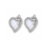 4 pcs AD Diamand inlay, Premium Crystal Metal Charms Pendant for Jewelry Making DIY Earrings Necklace Bracelet, Size Approx 17x20mm Heart