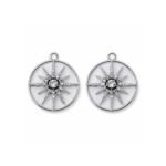 4 pcs AD Diamand inlay, Premium Crystal Metal Charms Pendant for Jewelry Making DIY Earrings Necklace Bracelet, Size Approx 22mm